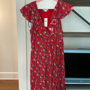 Anthropologie Red Floral Dress